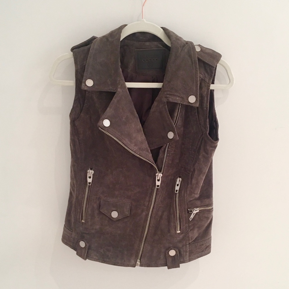 NWOT Blank NYC Gray Suede Moto Vest